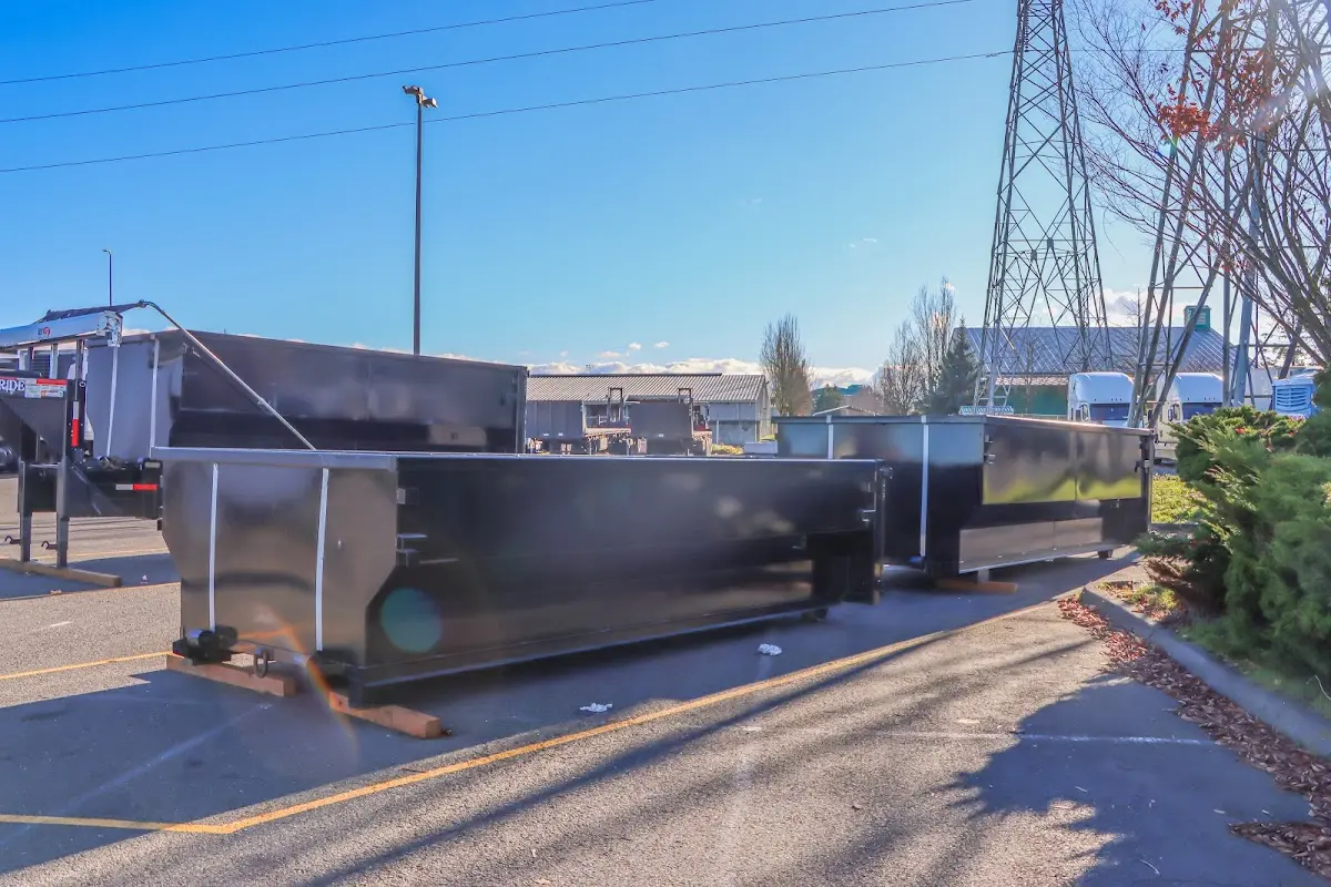Roll-off dumpster ready for waste disposal at job site for Construction Dumpster Rental in Florence